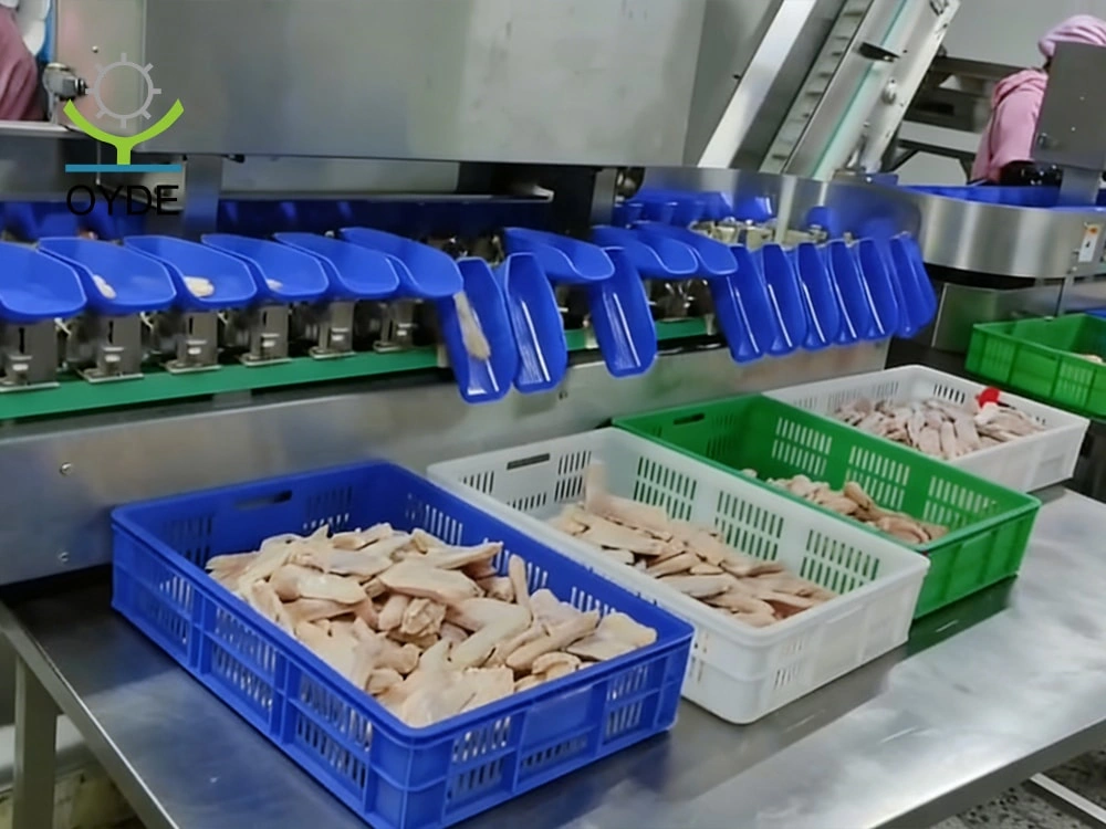 Chicken Wing Rotating Trays Weight Sorting Machine